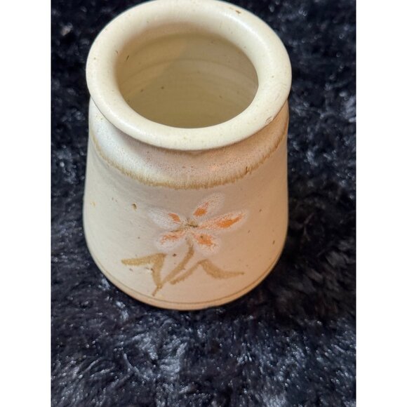 Studio Art Pottery Flower Ceramic Vase Stands 4.5" Signed - Picture 4 of 8